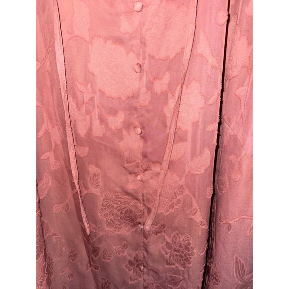 Bloomchic Long Sleeve Top Blouse Pink Mauve Sheer Sleeves Lined body Plus Sz 30 - Picture 3 of 3